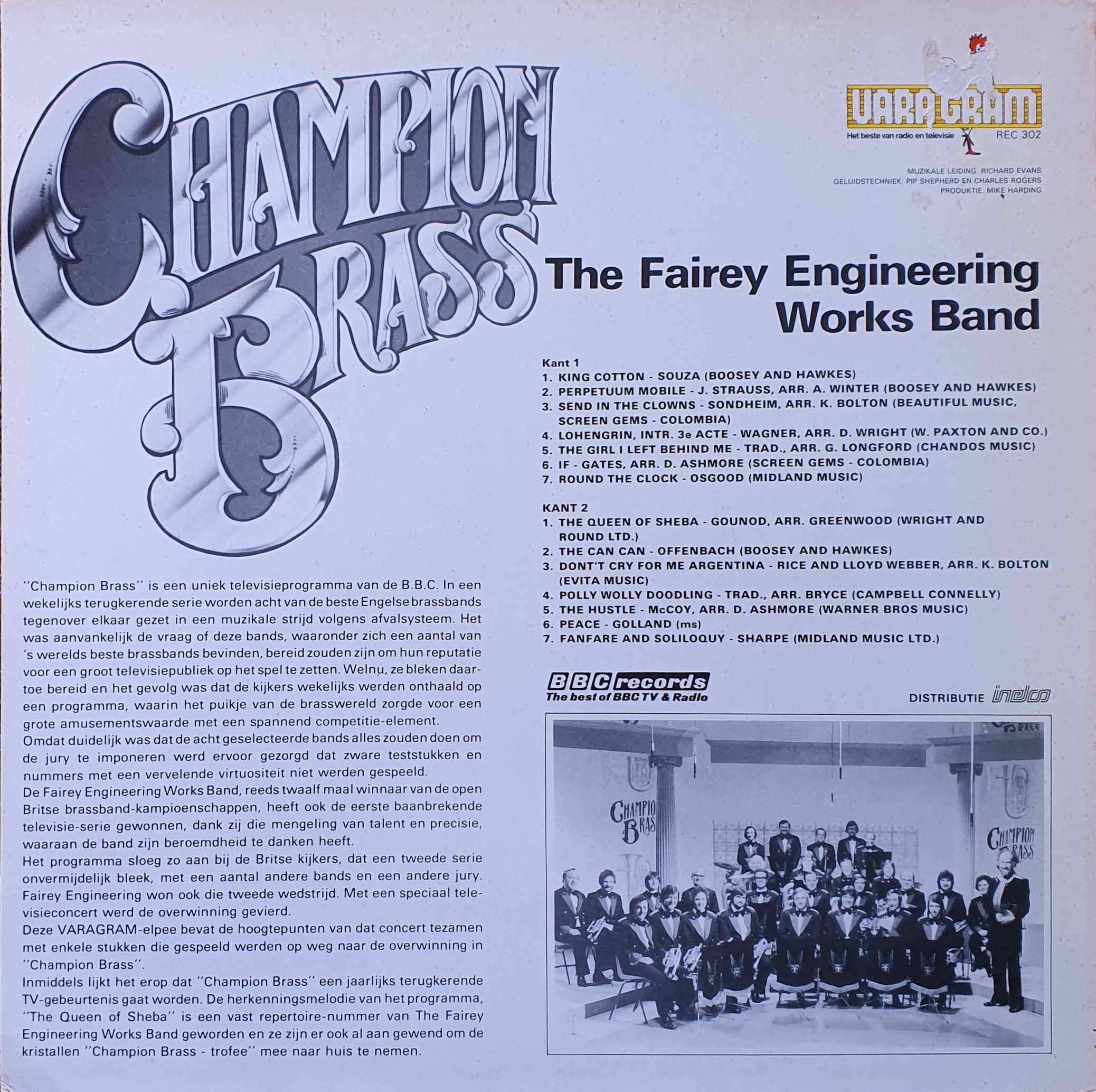 Picture of REC 302-iD The Fairey Engineering Works band - Champion brass by artist Various from the BBC records and Tapes library